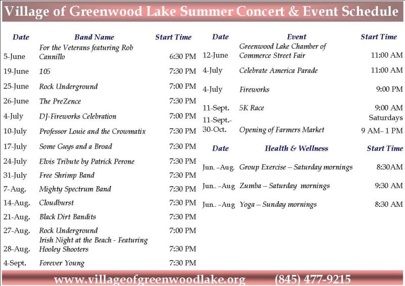 Greenwood Lake Summer Concert Series at Thomas P. Morahan Waterfront